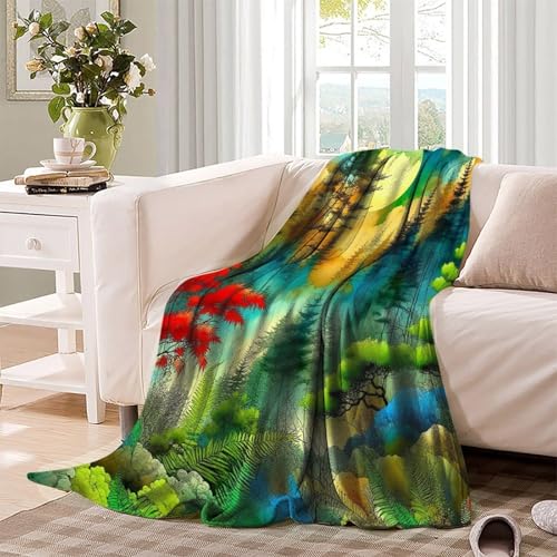 Couverture lit en microfibre jungle 150x200 cm plaid doux - 4