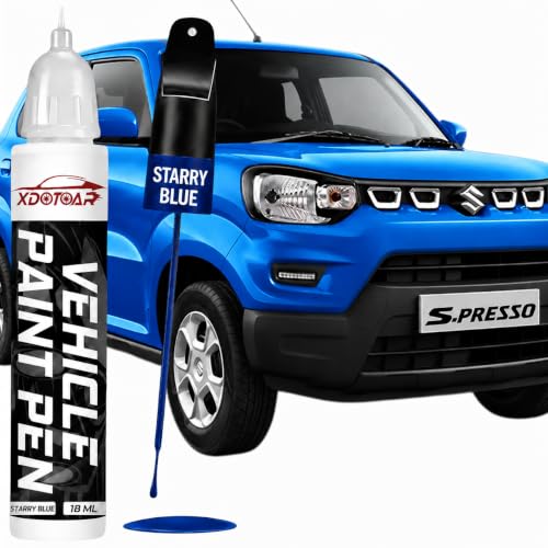 Image of XDOTOAR Car Touch Up Paint Pen for Maruti Suzuki S-PRESSO STARRY BLUE (ZZS) | Factory Color Matched 2K Paint Technology | Car Scratch Remover & Paint Chip Repair | Quick Dry Formula | Rust Protection | 18ml