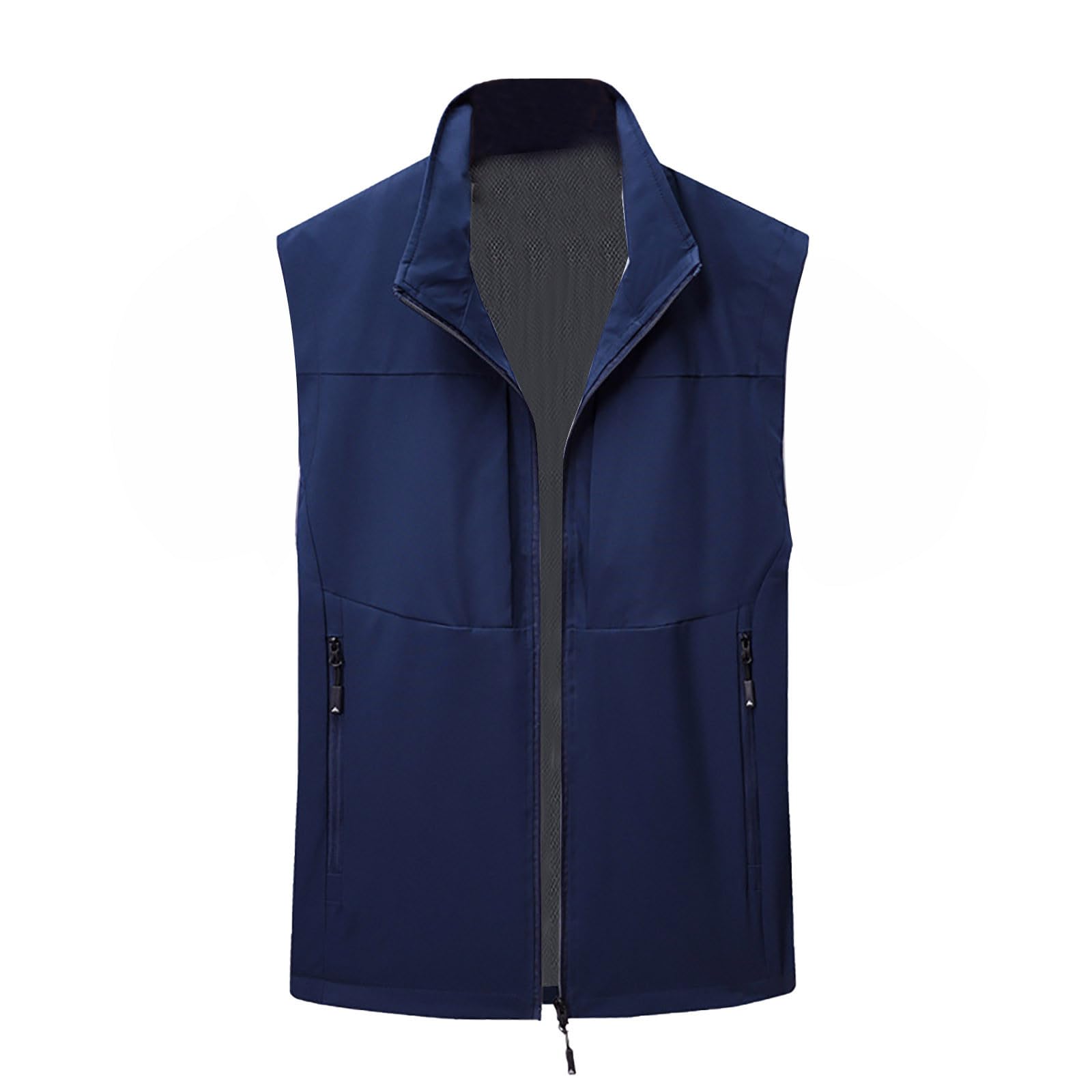 Chaleco ligero para hombre, chaleco sin mangas con cremallera y múltiples bolsillos funcionales, diseño de tela transpirable, resistente al viento y duradero, chaleco casual para viajes, senderismo y