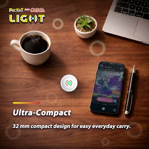 Image of Brook Pocket Auto Catch Light-Dual Account Auto Catcher for Pocket Monster, Smallest & Lightest Auto Catch Device, Bluetooth Accessory, Fast Auto Spin & Catch for iOS & Android (White)