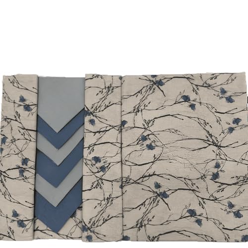 Ruoccohome Servizio da Tavola da 12 Posti, Tovaglia Rettangolare con Tovaglioli 100% Cotone, Made in Italy, Misure 150x240 cm 12 coperti tov.03