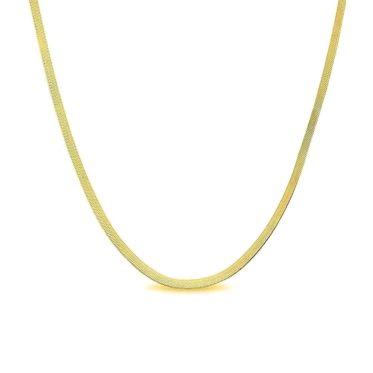 RVM Jewels Snake Chain 18 Inch Gold Plated Flat Necklace for Men and Women (B0D8ZV33QM) Amazon Price History, Amazon Price Tracker