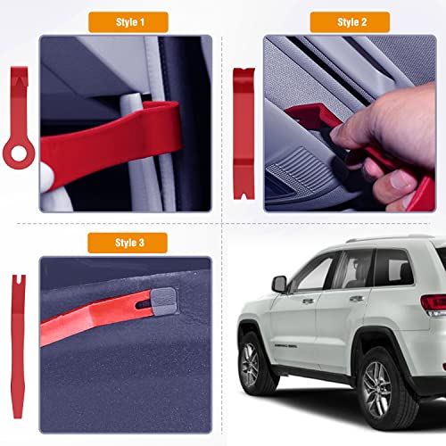Image of GOOACC 8PCS Auto Trim Removal Tool Kit No-Scratch Pry Tool Kit for Car Audio Dash Door Panel Window Molding Fastener Remover Tool Kit-Red
