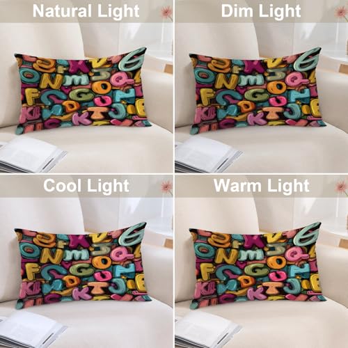 Housses de coussin alphabet avec fermeture éclair invisible 2 pièces - 7