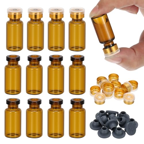 Flacons d'échantillons en verre ambré PATIKIL 3ml avec bouchon en plastique aluminium pour solide