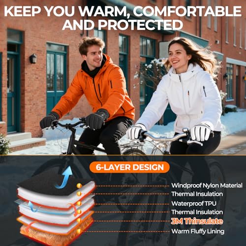 Image of rivmount Winter Waterproof Ski Snow Warm Gloves for Women Men, Windproof Cold Weather Thermal with Touchscreen Fingers, for Running Driving Cycling Hiking Biking Outdoor Sports Daily Work