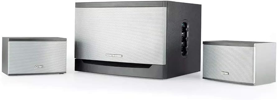 Thonet and Vander Laut BT Bluetooth 2.1 Surround Sound Speakers (340 Peak) Home Theater System w Subwoofer, Enhanced Bass and Dual RCA Inputs (Works with Alexa) German Engineered - Enclosed in Wood