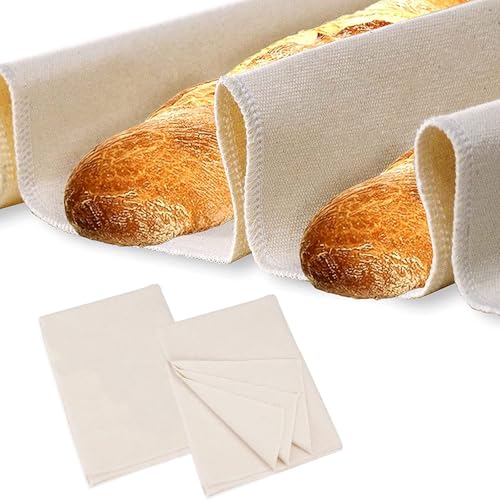 CHAOTEMAI 2 Pièces 48 X 36 cm Toiles à Pain en Lin Naturel et Sans Pollution, Accessoires pour le Pain pour Fermentation de la Pâte Convient aux Boulangers...