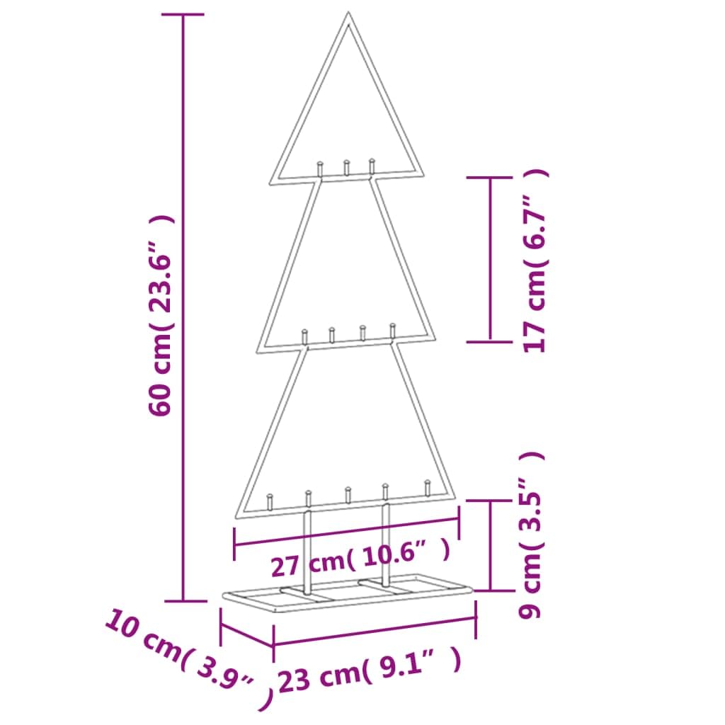 BaraSh Metall-Weihnachtsbaum Deko Schwarz 60 cm KüNstlicher Weihnachtsbaum Klein