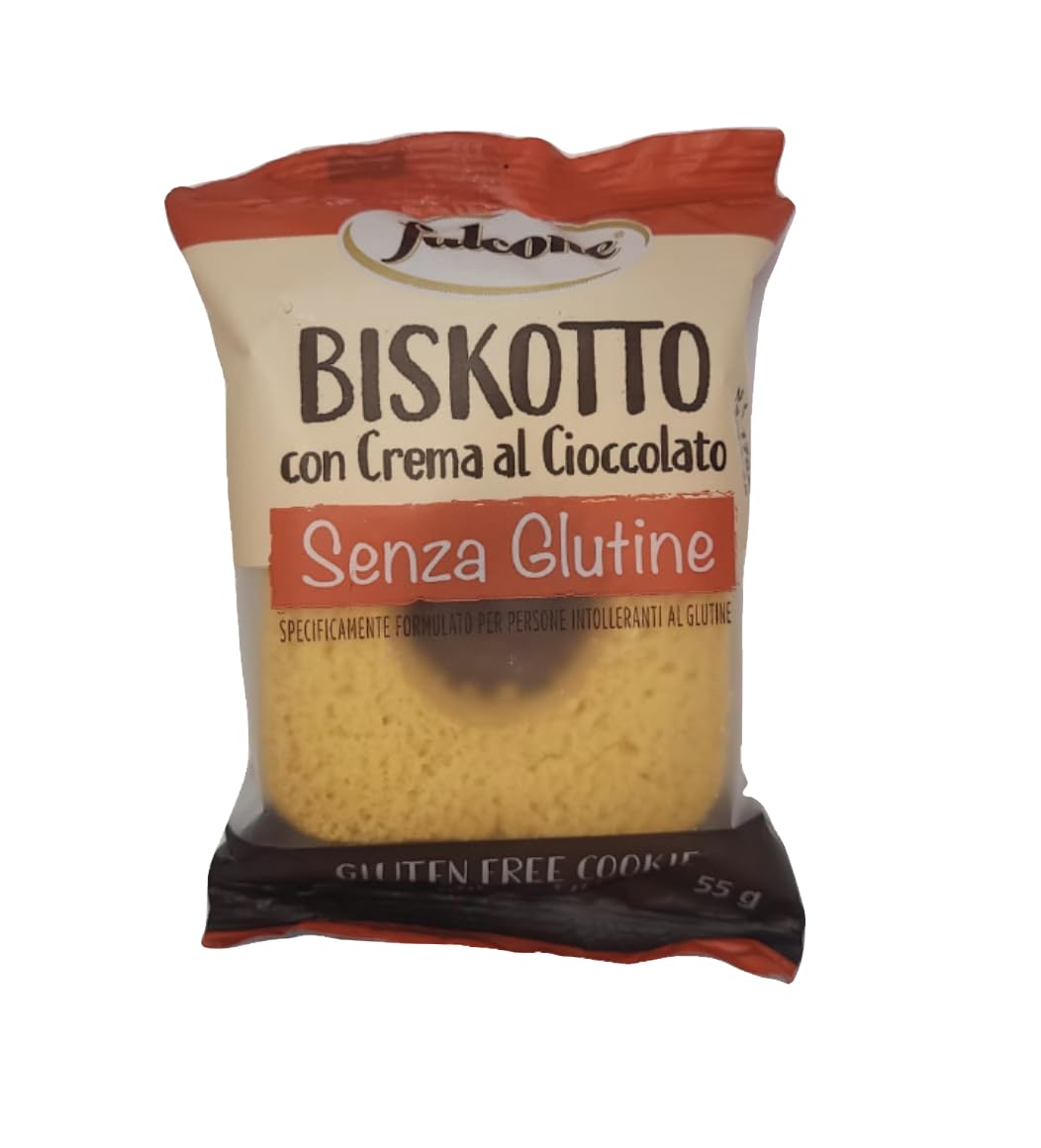 Falcone - Biskotto Senza Glutine gr. 55 in vari gusti e formati (18, Crema al Cioccolato)