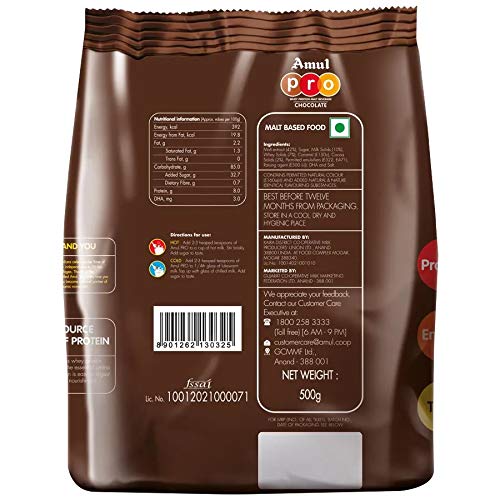 Amul Pro, Refill Pouch, 500g (Pack of 2) - Image 3