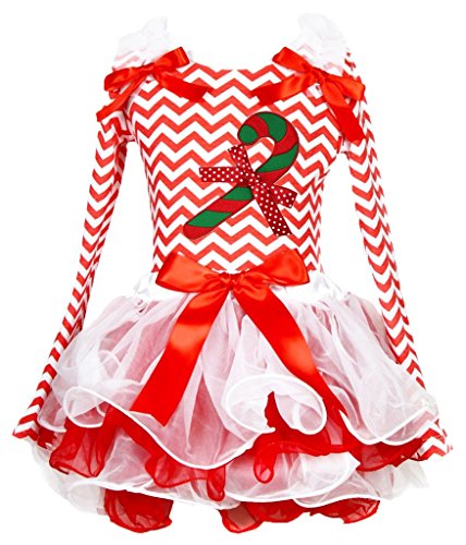 Ropa de Navidad para niña: conjunto de falda de pétalos y camiseta manga larga de 1 a 8 años