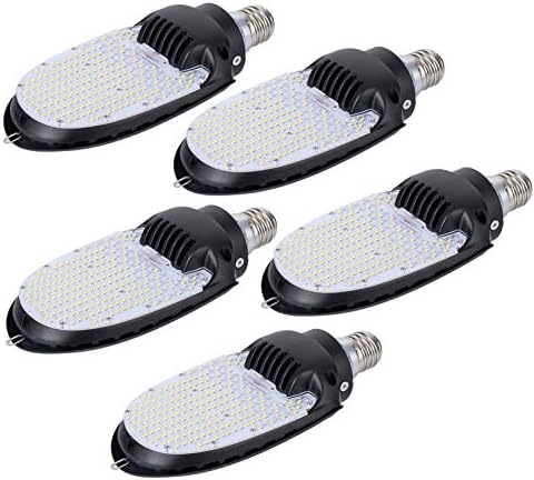 WAHADI 5 Pack LED Shoebox Light Retrofit Kits 115W 5000K E39 Rotatable Mogul 15000LM Outdoor Security Corn Bulbs for Parking Lot, Canopy, Tennis Court Lighting, UL Listed