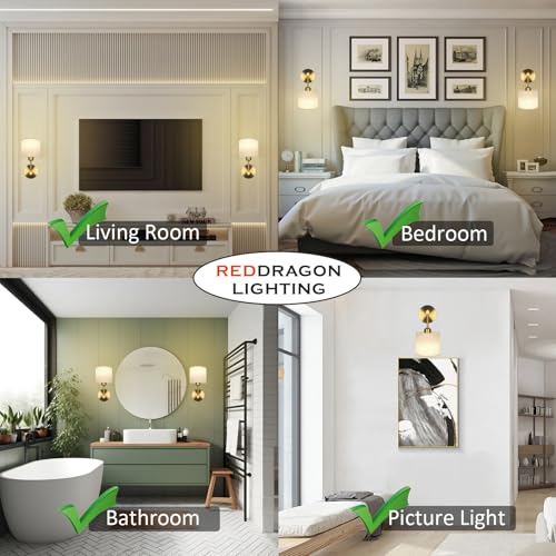 Image of Peel and Stick on Fabric Gold Wall Sconces Battery Operated Set of 2 with Remote, Cordless Battery Wall Lights with Fabric Shade for Bedroom Living Room Bathroom (2 Pack, Gold)