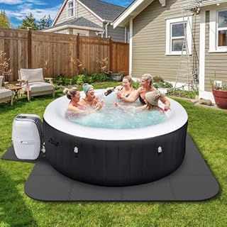AFFLUENT 85IN 1/4" 6MM Thickness Inflatable Hot Tub Mat for Inflatable Tub,Upgraded Thickened EVA Indoor Outdoor Inflatable Hot Tub Pad Accessories(Black)