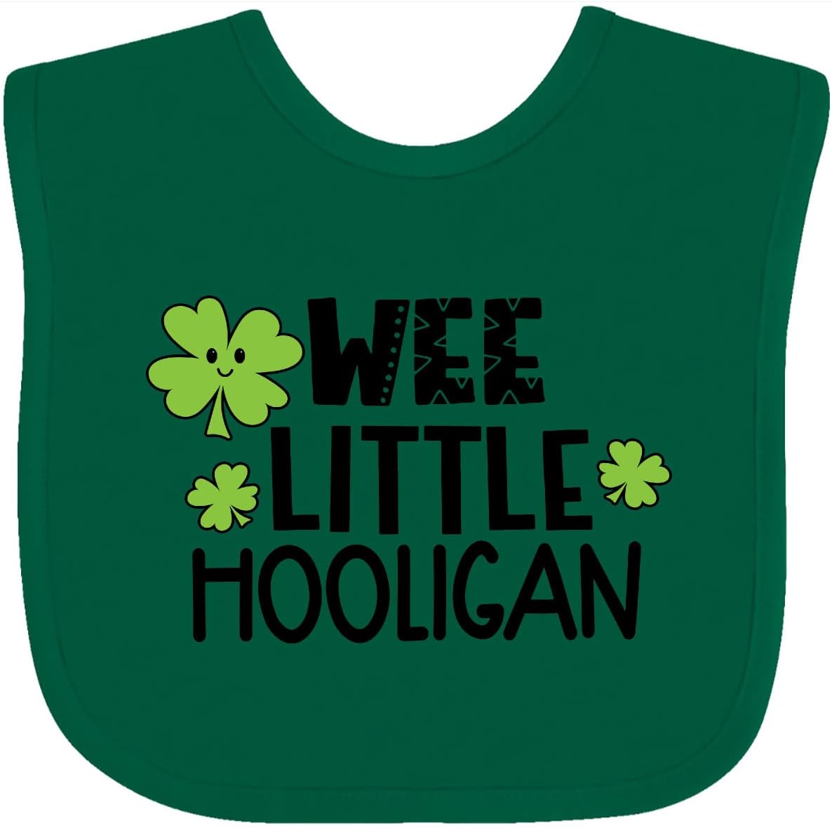 inktastic St. Patrick's Day Wee Little Hooligan with Clovers Baby Bib