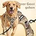 Funfox Hundegeschirr Mittelgroße Hunde [L] - Verstellbares Anti-Zug Brustgeschirr mit Griff & Reflektorstreifen, Atmungsaktives No Pull Hundegeschirr für Grosse/Kleine Hunde Outdoor Tarnbraun