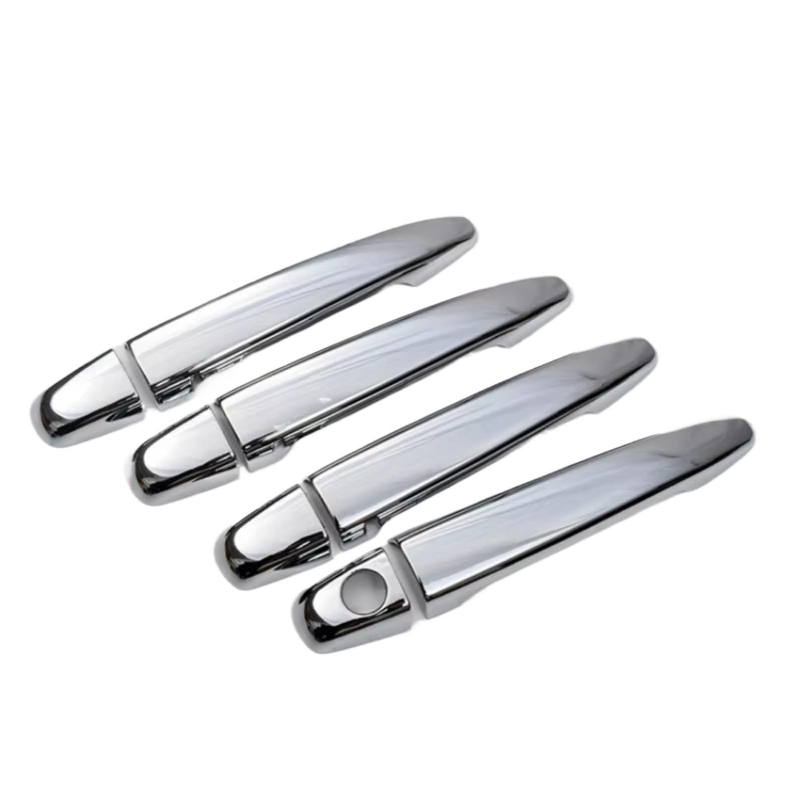 Iukmr Silver No Button For Subaru For Legacy Bm Br 2010-2014 Carbon Fiber Chrome Door Handle Cover Car Styling Accessories Stickers Car Outer Door Handle(Silver No Button)