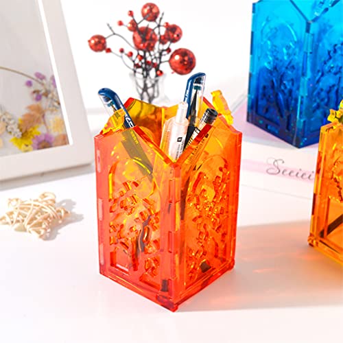 Isuperb Box Resin Mold Candle Holder Mold Storage Case Silicone Mould Pen Holder Epoxy Mold Diy Casting Mold For Jewelry Desktop Cosmetics Trinket Organizer Home Decoration (A) #TOP2