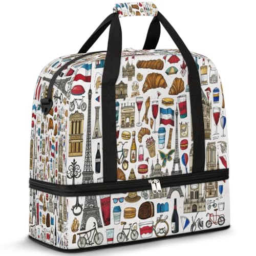 Bolsa de mano para deportes y gimnasio con organizador de viaje de 47L