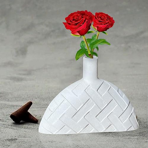 Image of Xtore Stylish Ceramic Vase for Home Decor (Pack of 1, Off White)