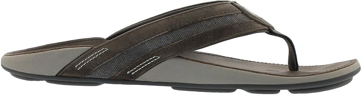OLUKAI Mens Ikoi Sandal 7 Charcoal/Charcoal