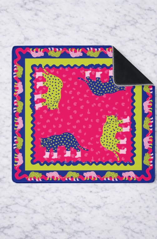 Tapete de Mahjong estampado guepardo 33 x 33 pulgadas miniatura 1