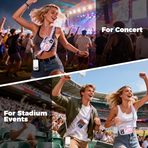 Image of Tiostep Clip and Go Strap for Phone with Wallet Crossbody Phone Lanyard and Detachable 4.5 x 6.5 Small Clear Bag for Stadium Events and Concert