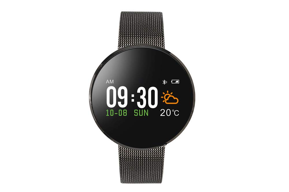 Bluetooth 4.0 con frequenza cardiaca, Pressione sanguigna, Sonno, monitorare l'attività Impermeabile IP67, Fitness Tracker, Calorie, contapassi, Compatibile con Android e iOS Nero