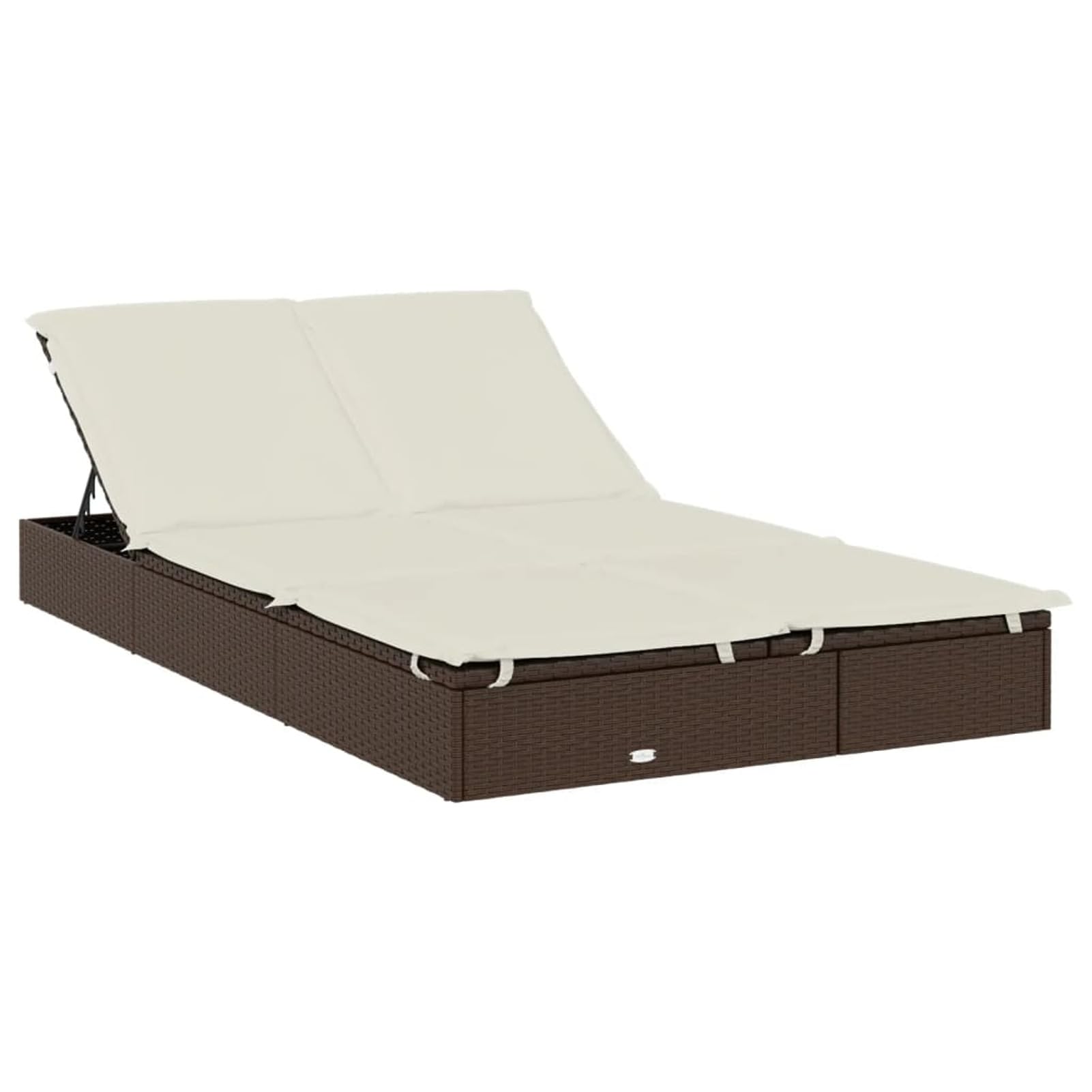 Rantry Casa Lettino Doppio Tetto Rotondo Marrone 211x112x140 cm Polyrattan, Lettini Prendisole, Divano Letto Mobili, Lettini da Giardino, Lettino da Piscina, Lettino Prendisole da Giardino Decor