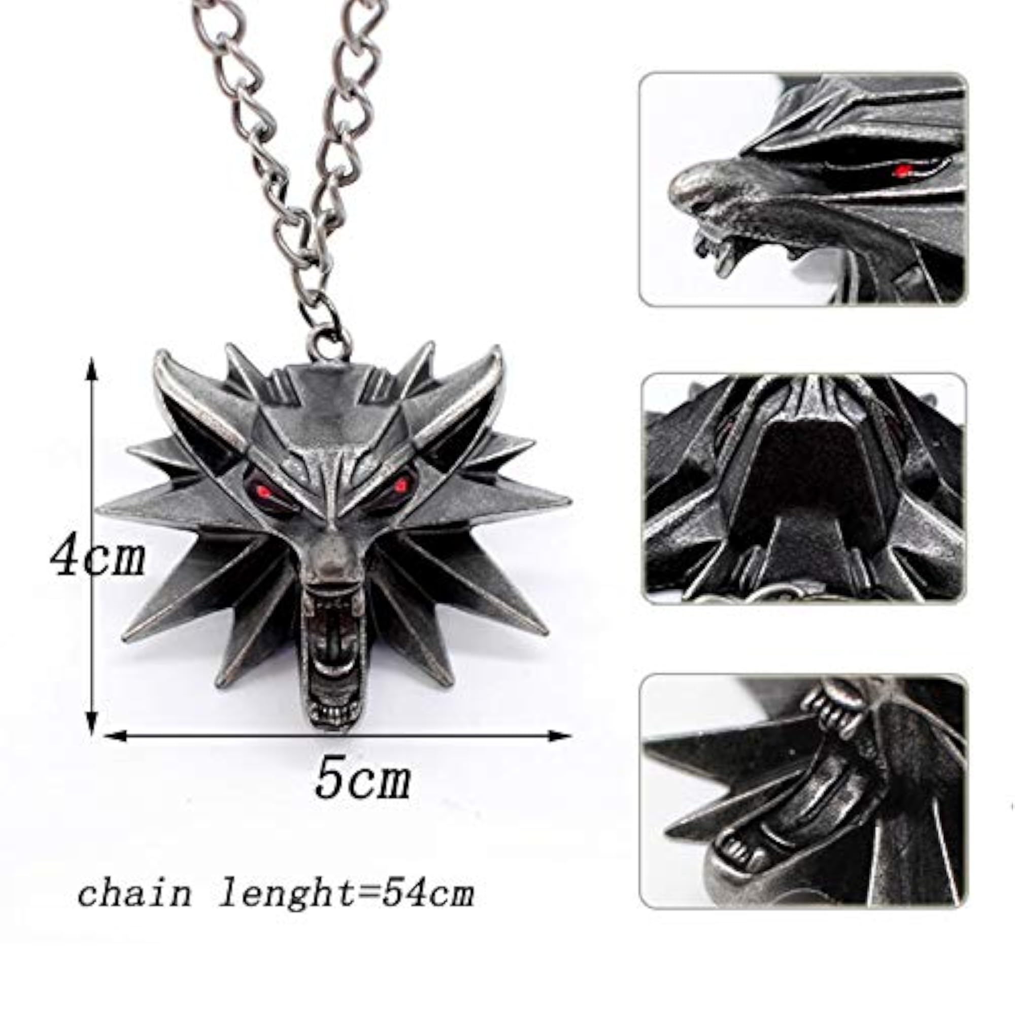The Witcher Wolf Head Pendant Necklace, Unique Gift