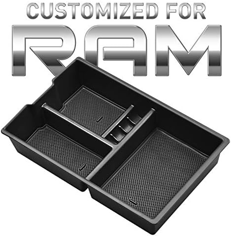 LESAUCE Car Center Console Armrest Insert Organizer Tray for Dodge Ram 1500 Accessories 2009-2018 Secondary Storage