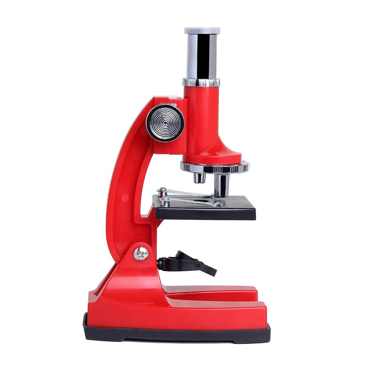 Kit di Accessori per microscopio Microscopio Biologico Studente for Bambini Set di microscopio in Vetro Ottico Vetrini per microscopio (Color : Red)