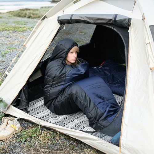 Bolsa de Dormir Momia, Invierno Extremo 0 Grados con Forro de Franela y Algodón, Caliente y Lavable a Máquina para Camping, Ideal para Excursionismo y Camping en Clima Frío miniatura 7