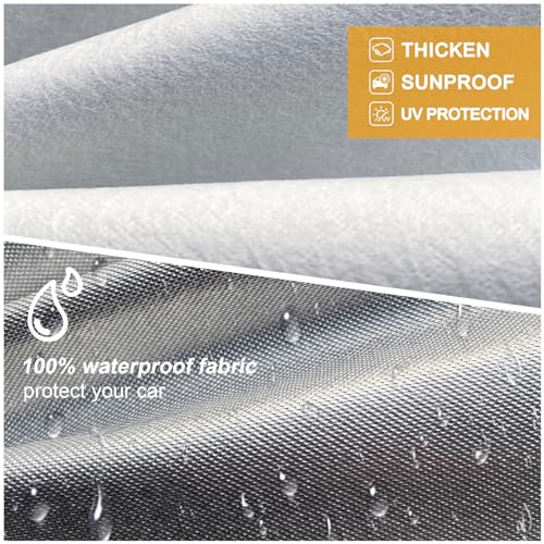 Molebt Multilayers Sedan Car Cover Waterproof All Weather for Automobiles, Heavy Duty Outdoor Full Exterior Cover with Zipper Cotton, Rain Snow Sun Uv Protection, A4-Fit Nissan Altima Ford Fusion etc - Image 3