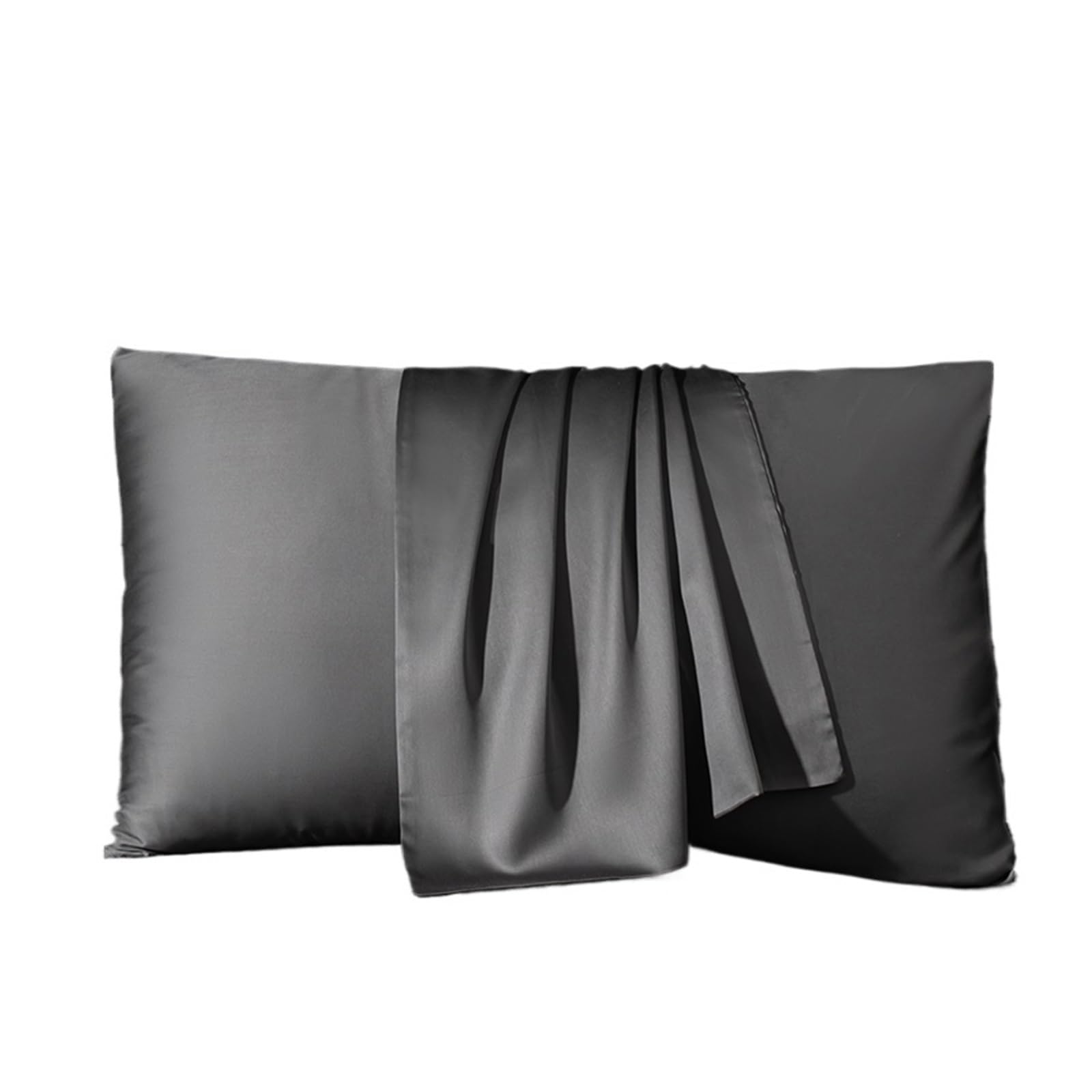Silky Pillow Covers, Silk Pillowcase Multicolor Multiple Sizes(Grey,50x90cm 1pc)