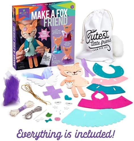 Craft-tastic – Make a Fox Friend Craft Kit – Learn to Make 1 Easy-to-Sew Stuffie with Clothes & Accessories — view 2