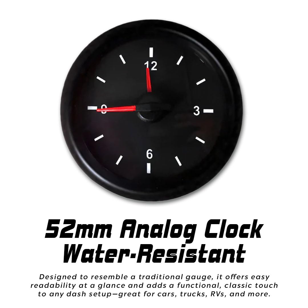 Amazon.co.jp: 12ボルトアナログ時計 52mm (2-1/16インチ