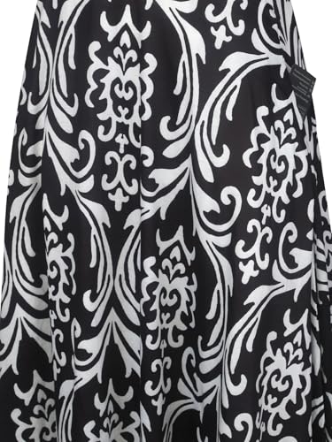 Image of oxiuly Women Casual Dress Round Neck Soft Cotton Floral A-Line Midi Summer Dresses with Pockets OX262