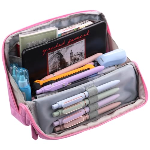 Image of Aesthetic School Supplies Cute Pencil Case for Girls Student,Large Capacity Pencil Pouch with Zipper,Back-to-school Gifts Big Pen Box Bag Office Desk Stationery Organizer for Adults,Colored Travel Bag