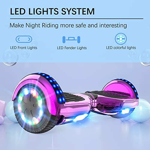 RCB Hoverboards for Kids and Adults 6.5 inch, Hoverboards with Bluetooth - Speaker - Colorful LED Lights, Hover Board Gift for Kids and Teenager - Image 3