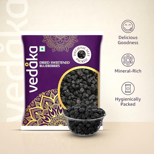 Image of Amazon Brand - Vedaka Dried Sweetened Blueberries | 100 Gram | Whole | No Added Preservatives