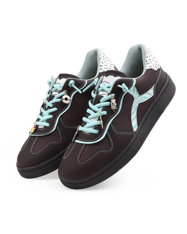 Image of Bacca Bucci Sugar Rush Women's Casual Sneakers | Lace-Up Low-Top | Mesh & Synthetic Upper | Playful Lace Charms | Grippy Rubber Cupsole | Walking