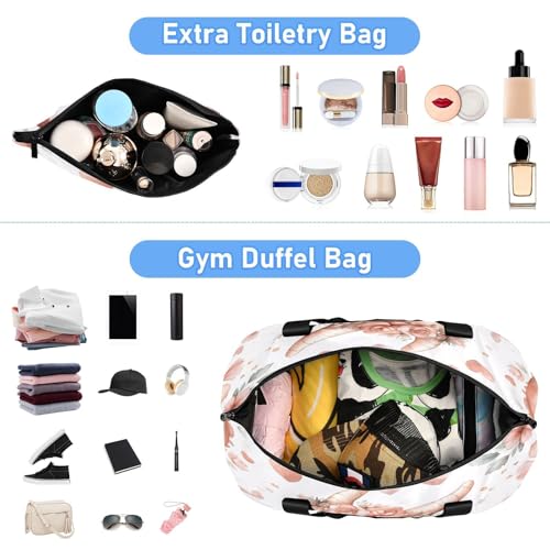 Little Dragon Watercolor Gym Bag for Women Sport Travel Duffel Bag Shoulder Weekender Overnight Bags with Wet Pocket & Shoe Compartment4