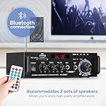Home Audio Receivers & Amplifier HiFi Bluetooth Stereo Audio Amplifier Max 300Wx2 Wireless Bluetooth 5.0, RMS 40Wx2 Power Amp 2 Channel Stereo (AV-298) - Image 2