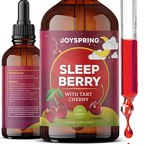 Tart Cherry for Kids Natural Sleep Support - Melatonin Free Herbal Sleep Formula - Tasty Liquid Drops for a More Restful Night's Sleep - Sleep Supplement for Children and Toddlers