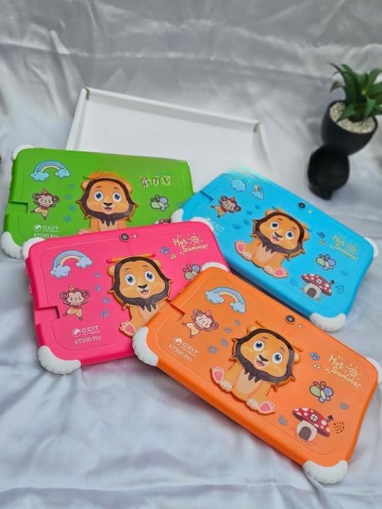 Image of Kids Tablet for Children, 7-inch Educational Learning Device, Pink Protective Case with Cartoon Design, Android Compatible
