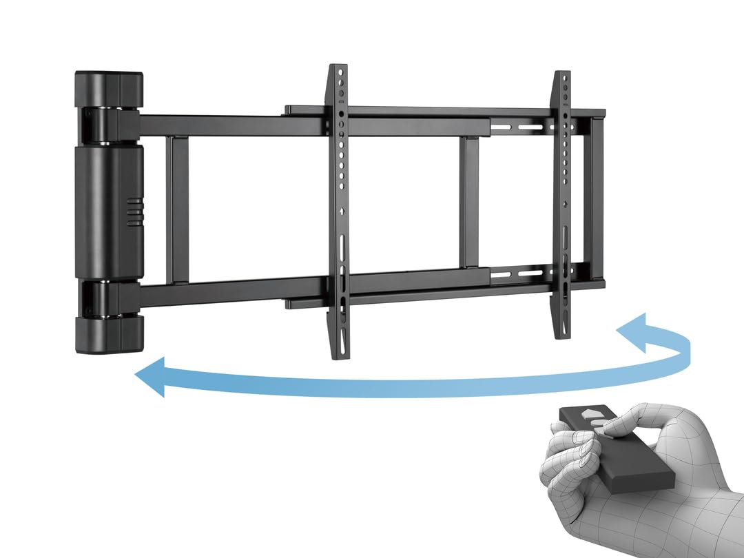 MULTIBRACKETS Motorized Swing Mount X-Large RF Soporte TV de Pared Motorizado 170° con Mando RF para 42"–75", Compatible VESA 200x200 a 600x400, Carga 45 kg, Negro.