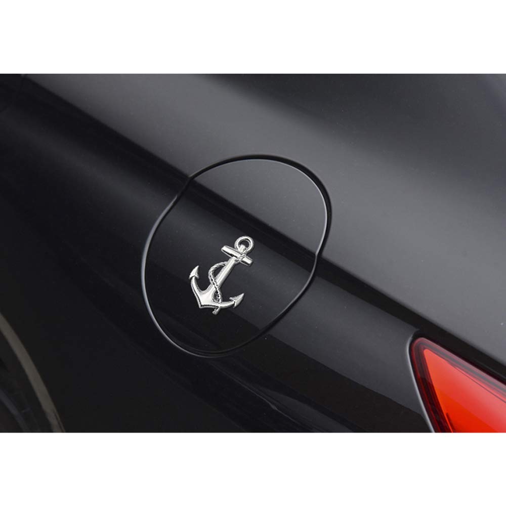 2 Stück Anker-Embleme Schwarz - Metall Auto Aufkleber Für Individuelles Design
