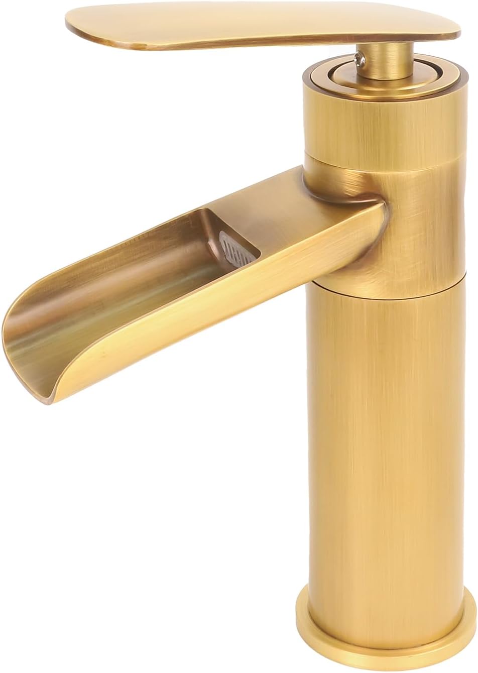 Antique Brass Waterfall Bathroom Faucet Commercial Single Handle